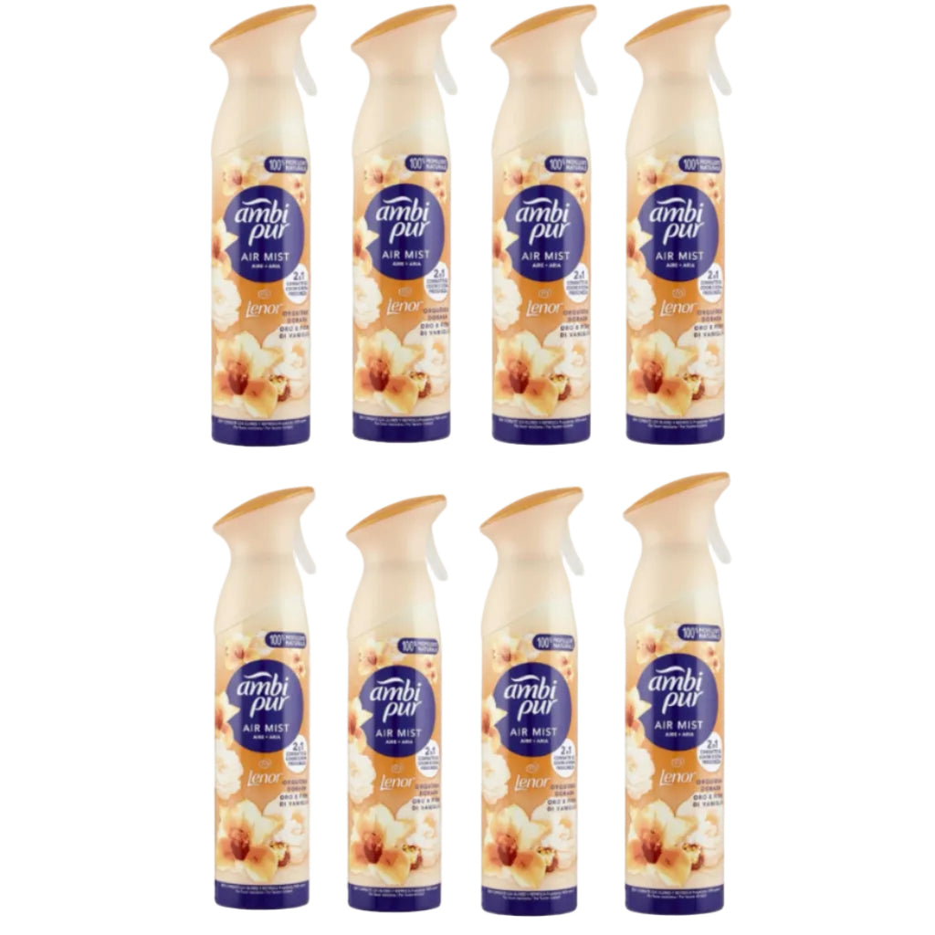 Ambi Pur Deodorante Ambiente Spray Oro E Fiori Di Vaniglia 8 Pezzi