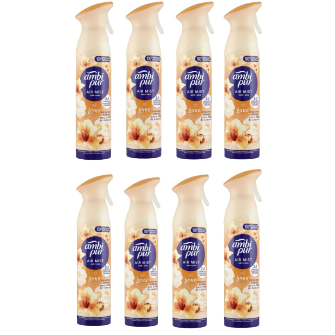 Ambi Pur Deodorante Ambiente Spray Oro E Fiori Di Vaniglia 8 Pezzi