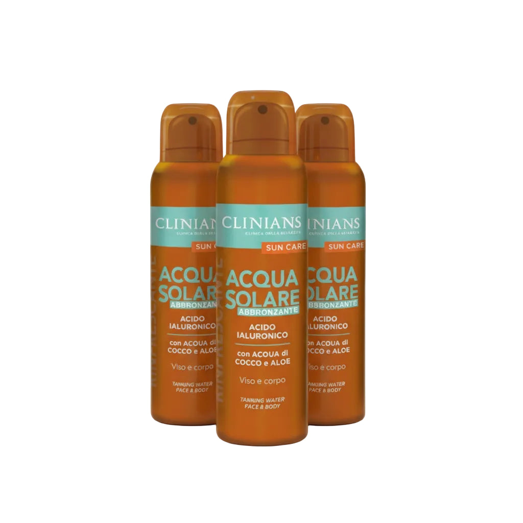 Clinians Acqua Solare Abbronzante Acido Ialuronico 150ml 3 Pezzi