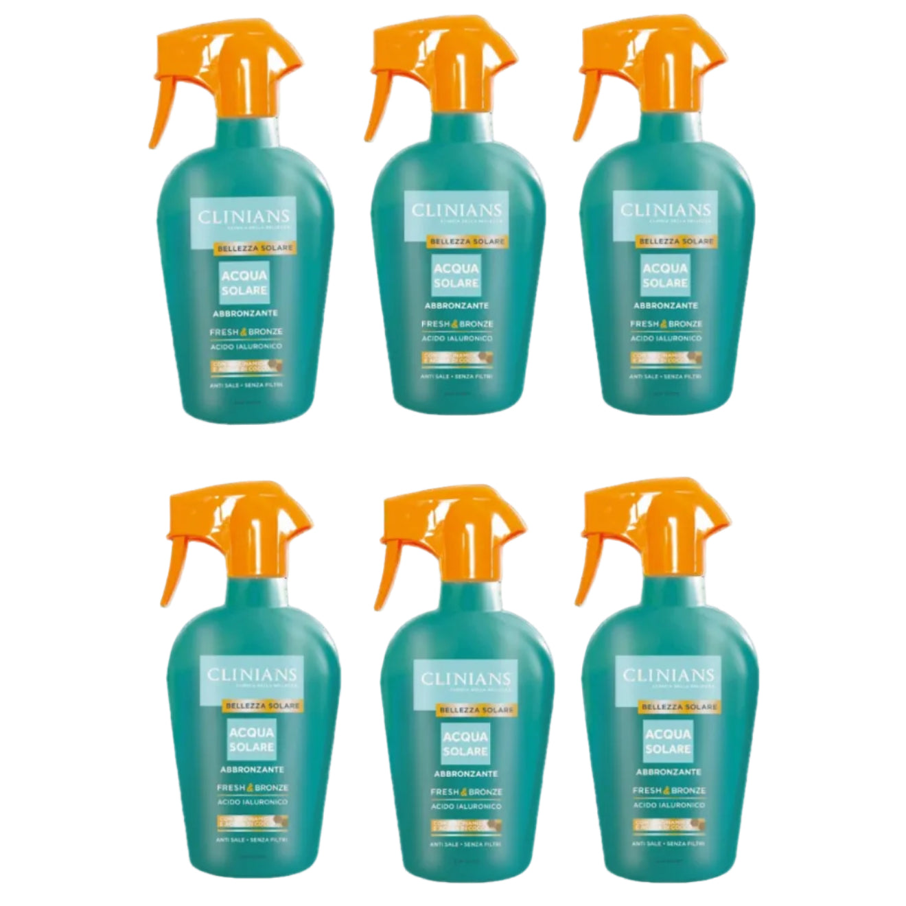 Clinians Acqua Solare Abbronzante Fresh&Bronze 450ml 6 Pezzi