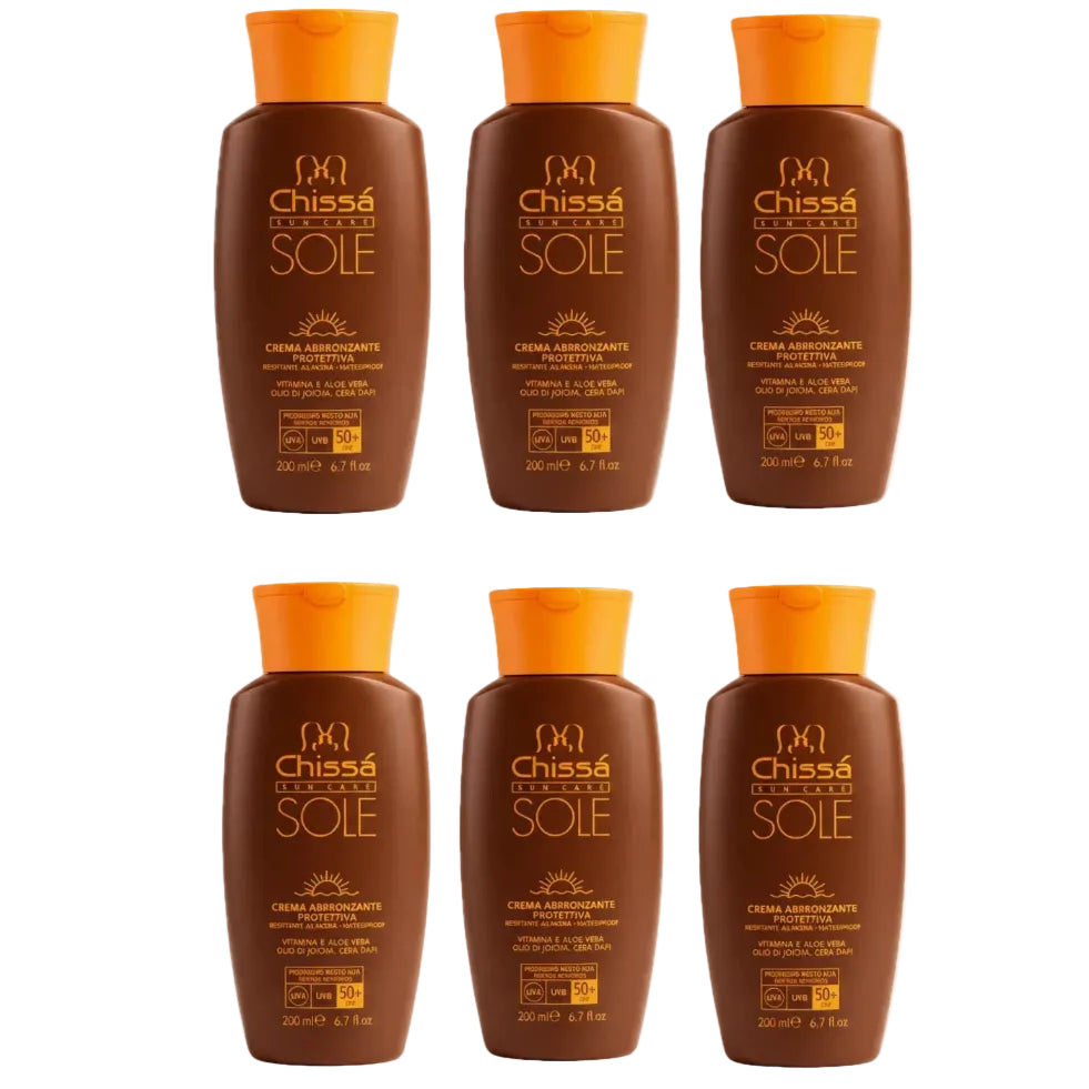 Chissá Crema Abbronzante Protettiva SPF 50+ 200ml 6 Pezzi