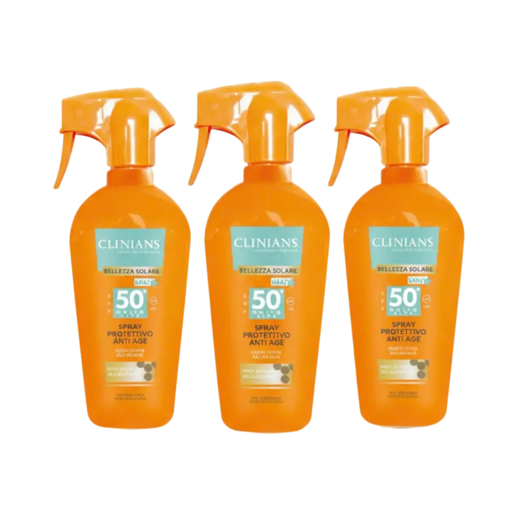 Clinians Spray Protettivo Anti Age SPF 50+ 250ml 3 Pezzi