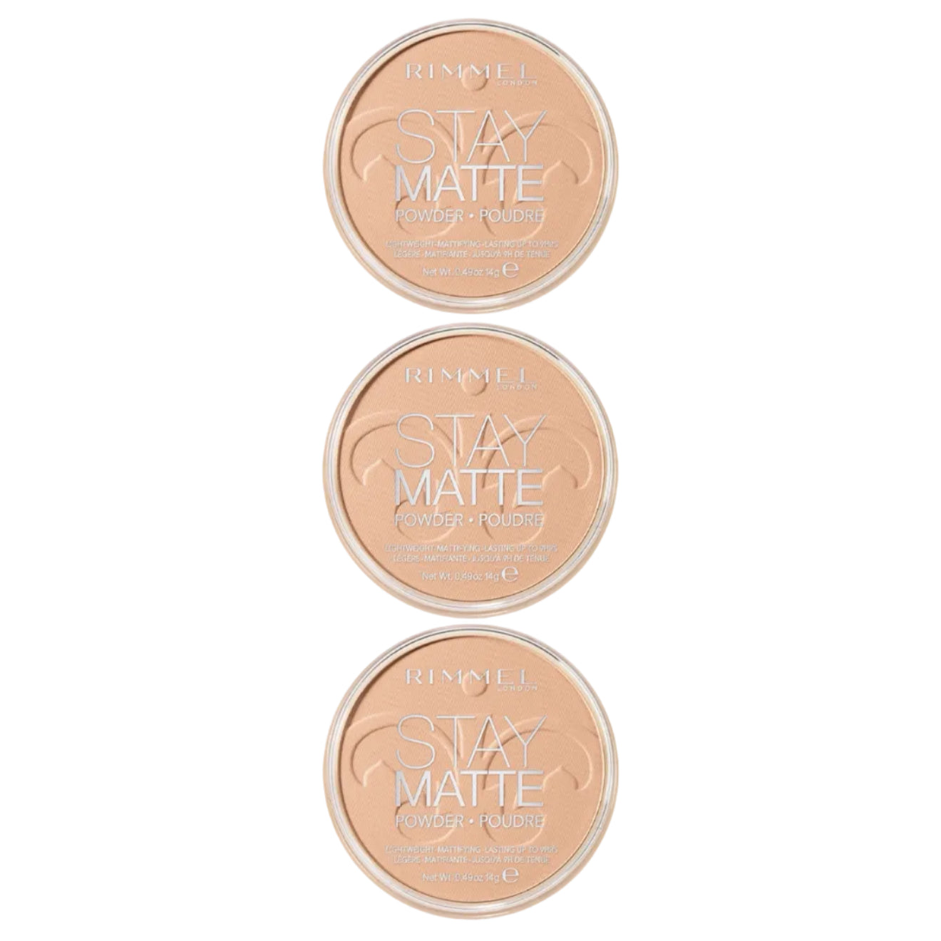 Rimmel Stay Matte Poudre Compacte 005 Silky Beige Lot de 3