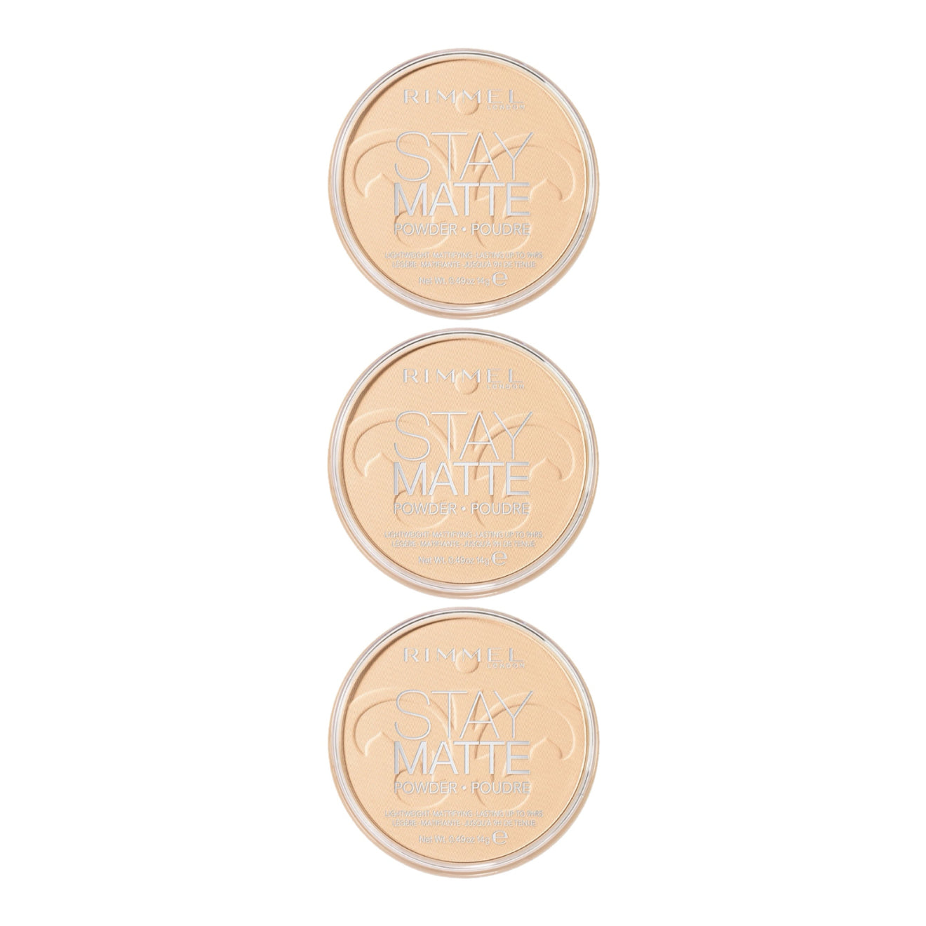 Rimmel Stay Matte Poudre Compacte 001 Transparent Lot de 3