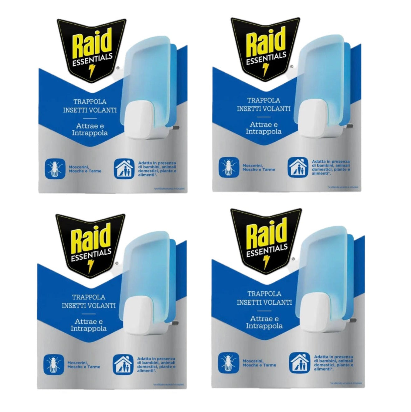 Raid Essentials Trappola Insetti Volanti 4 Confezioni