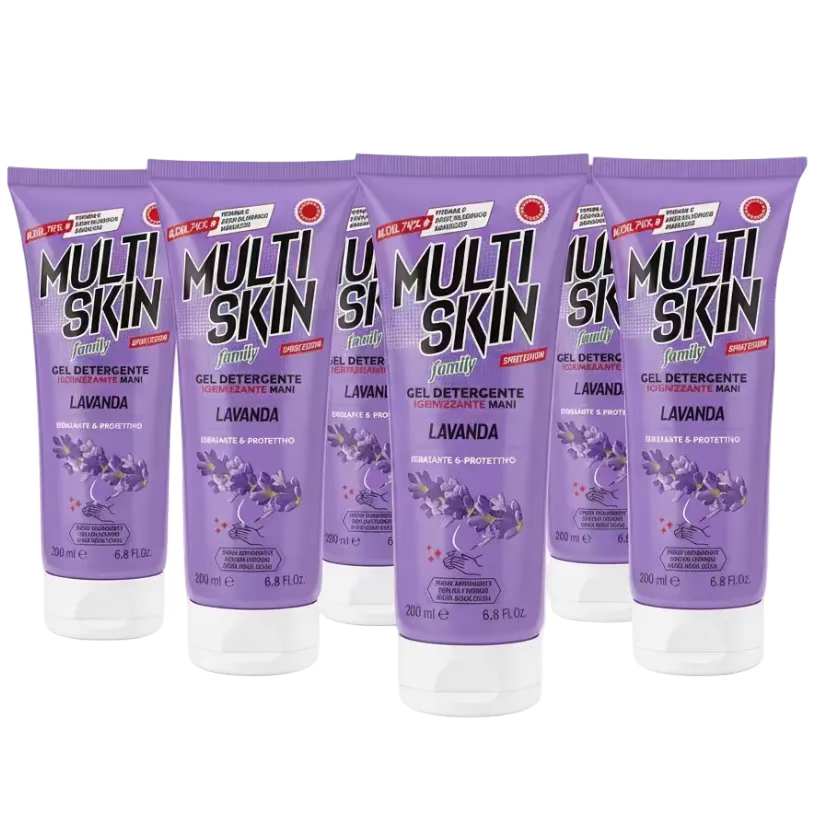 Multiskin Family Gel Igienizzante Lavanda 6 Pezzi