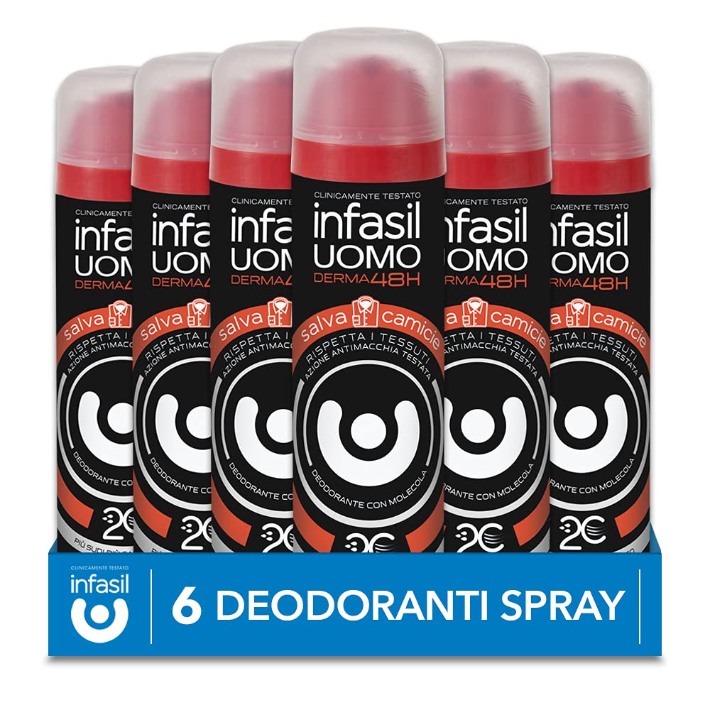 Infasil Deo Spray Uomo Salvacamicie 6 Pezzi