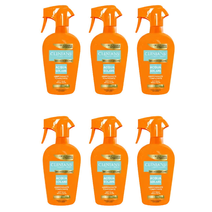Clinians Acqua Solare Abbronzante Tonificante 450ml 6 Pezzi