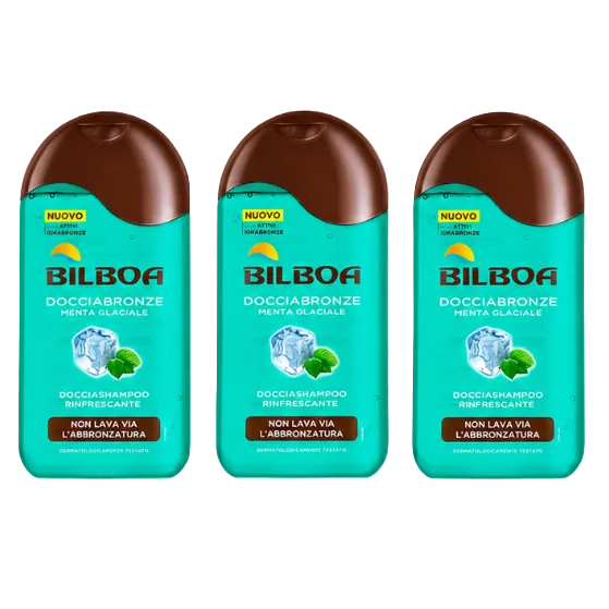 Bilboa Docciabronze Rinfrescante Menta Glaciale 220ml 3 Pezzi