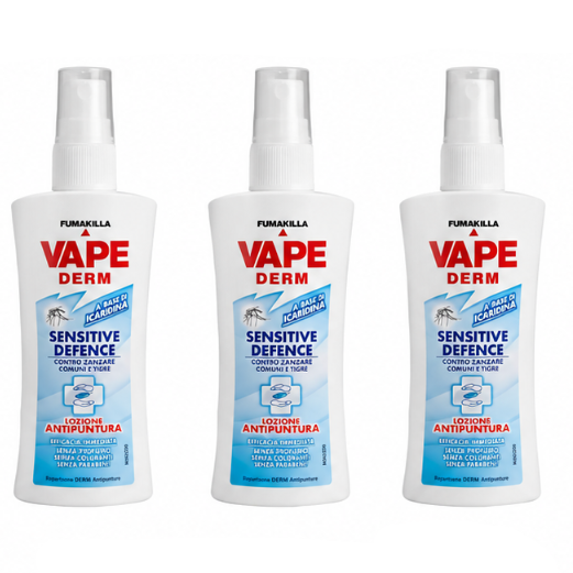 Vape Derm Sensitive Defence Antipuntura 100ml 3 Pezzi