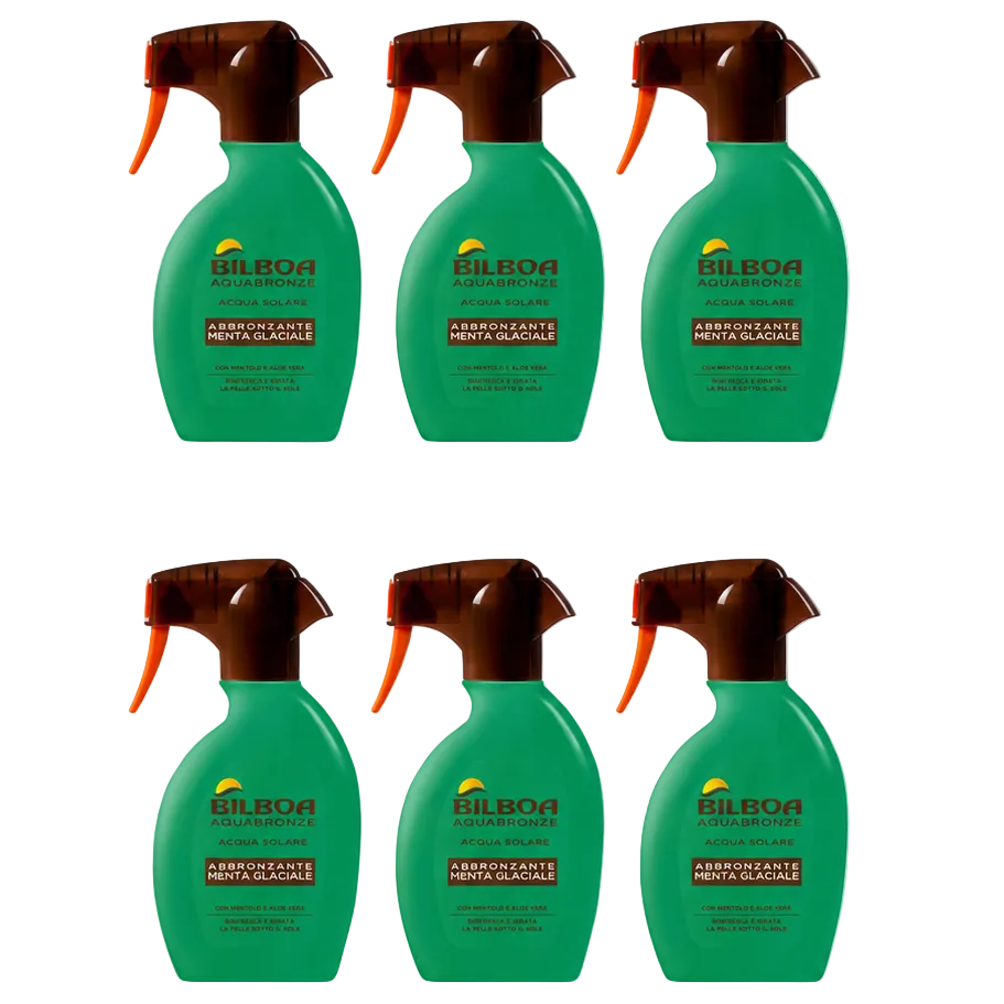 Bilboa Acqua Solare Abbronzante Menta Glaciale 250ml 6 Pezzi