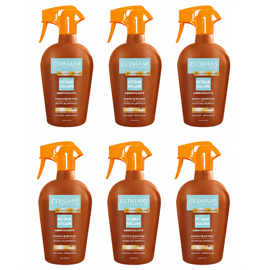 Clinians Acqua Solare Abbronzante Energy&Bronze 450ml 6 Pezzi
