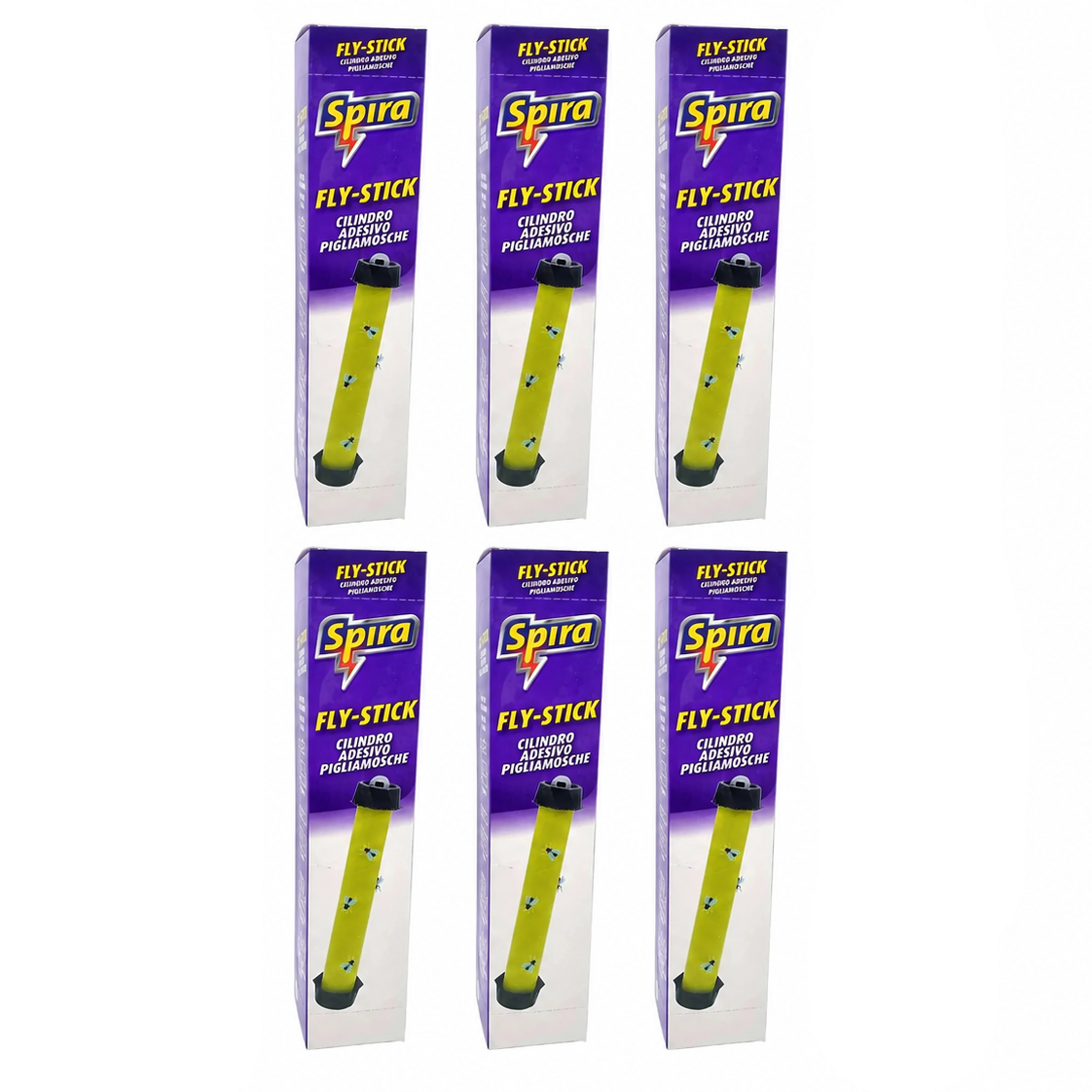 Spira Fly-Stick Cilindro Adesivo Pigliamosche 6 Pezzi