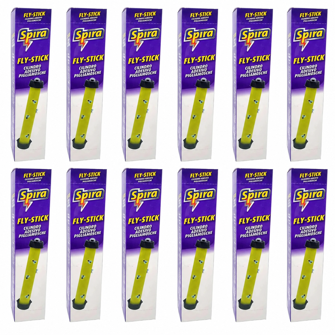 Spira Fly-Stick Cilindro Adesivo Pigliamosche 12 Pezzi