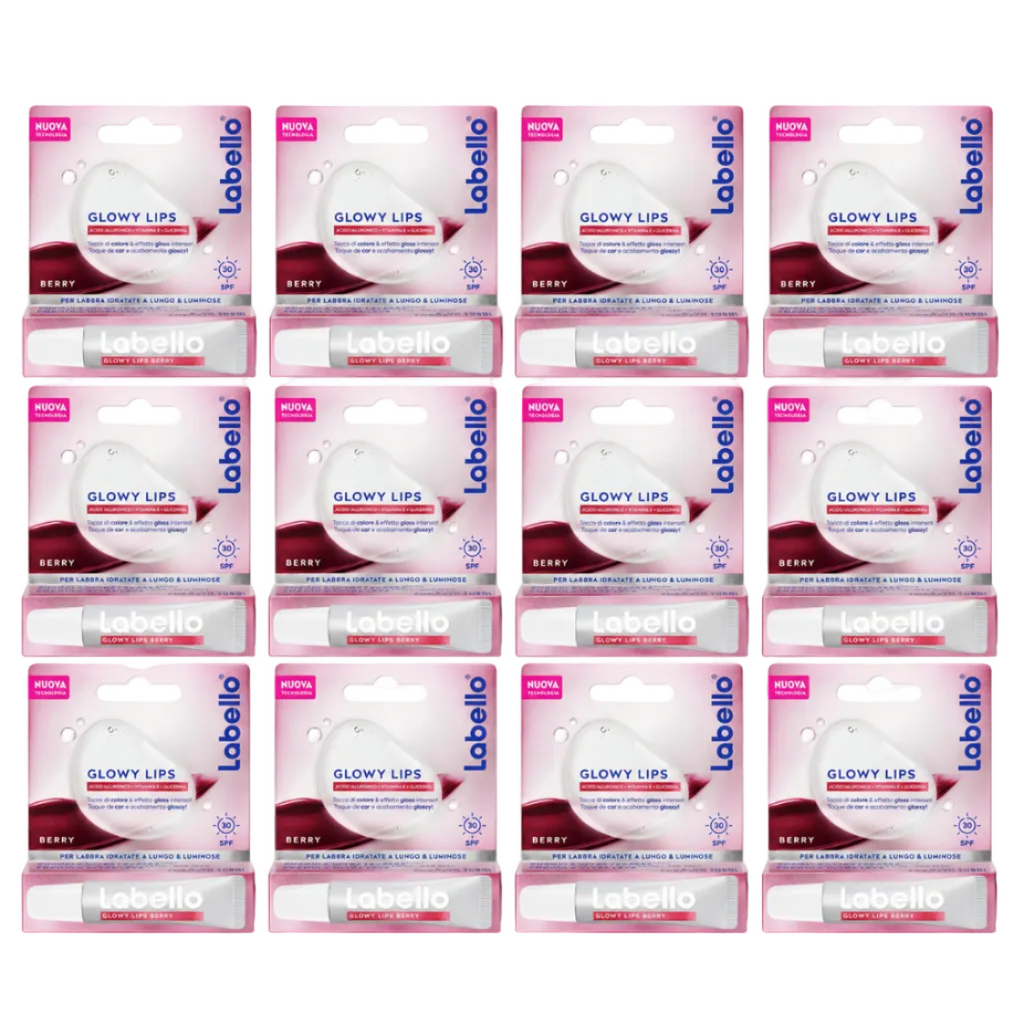 Labello Glowy Lips Berry SPF30 10ml 12 Pezzi