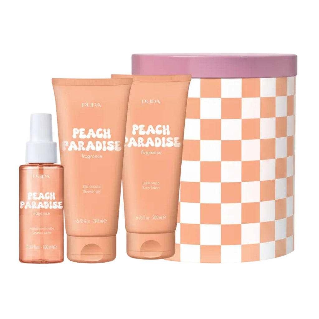 Pupa Happy Box Peach Paradise Gel Doccia 200ml+ Crema Corpo 200ml+ Acqua Profumata 100ml