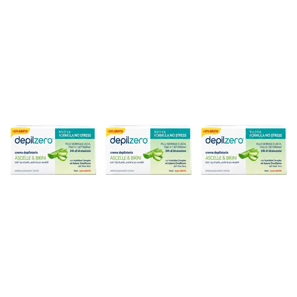 Depolzero Crema Depilatoria Ascelle & Bikini 100ml 3 Pezzi