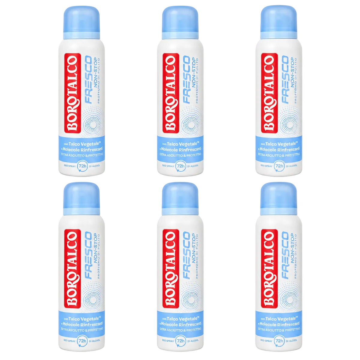 Borotalco Fresco Non-Stop 150ml 6 Pezzi