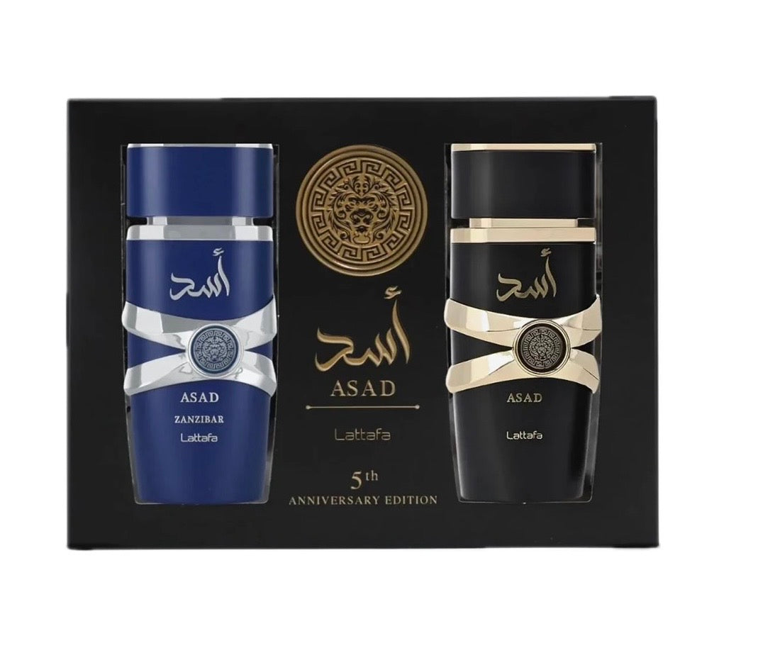 Asad E Zanzibar Lattafa Set 5th Anniversary Edition Eau De Parfum 100ml x 2Pcs